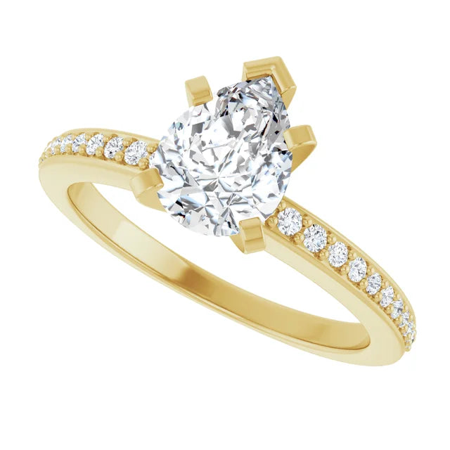 14K White Gold 1.30 CTW Pear Solitaire Lab Grown Diamond Engagement Ring