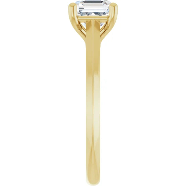 14K White Gold 1.36 CTW Asscher Solitaire Lab Grown Diamond Engagement Ring