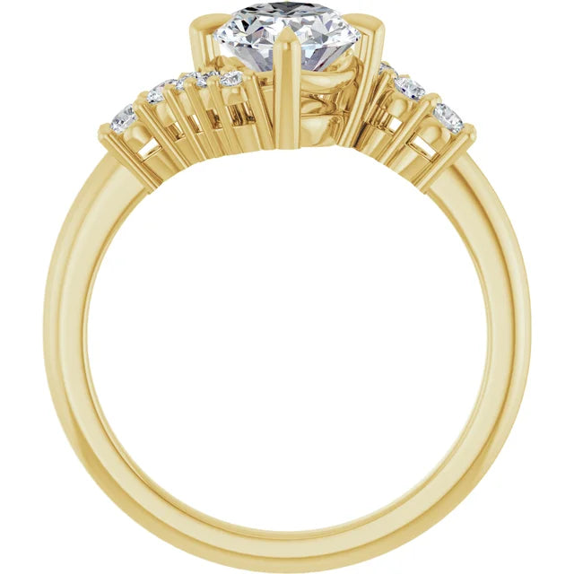 14K White Gold 1.58 CTW Oval Solitaire Pavé Lab Grown Diamond Engagement Ring