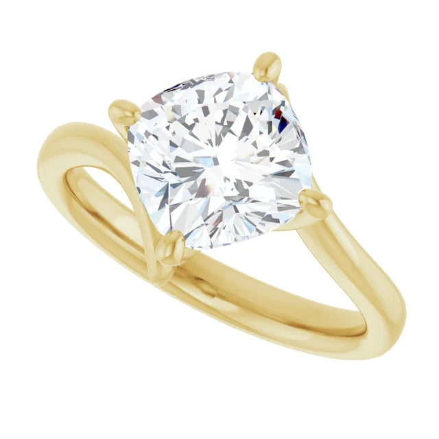 14K White Gold 1.72 CTW Cushion Bypass Lab Grown Diamond Engagement Ring