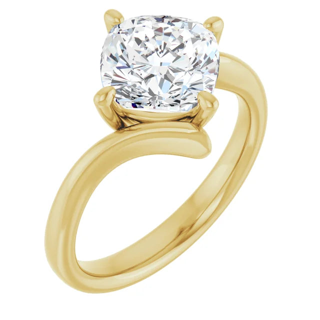 14K White Gold 1.72 CTW Cushion Bypass Lab Grown Diamond Engagement Ring