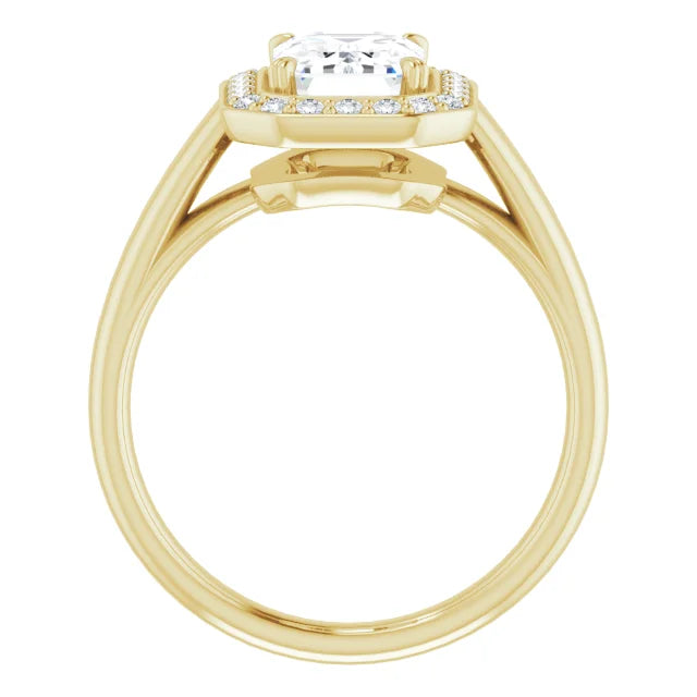14K White Gold 1.73 CTW Emerald Halo Lab Grown Diamond Engagement Ring