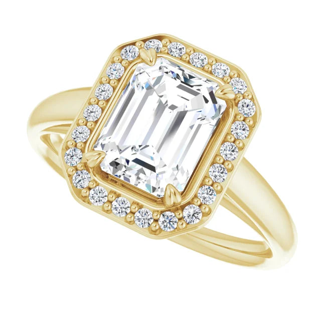14K White Gold 1.73 CTW Emerald Halo Lab Grown Diamond Engagement Ring