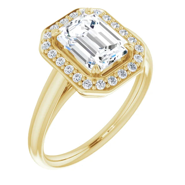 14K White Gold 1.73 CTW Emerald Halo Lab Grown Diamond Engagement Ring