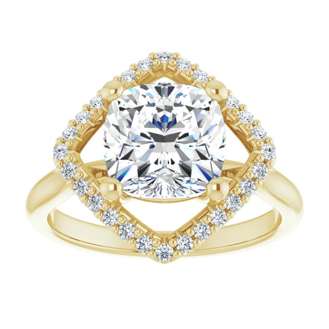 14K White Gold 1.86 CTW Cushion-Cut Lab Grown Diamond Halo Engagement Ring
