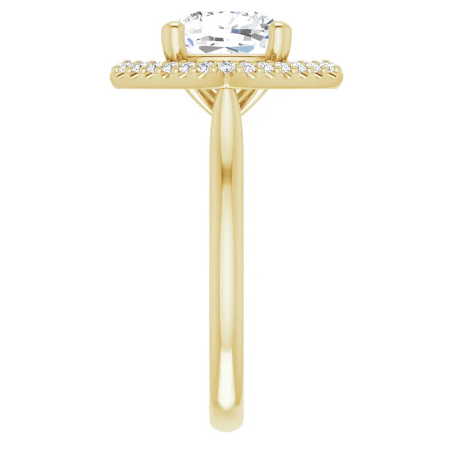14K White Gold 1.86 CTW Cushion-Cut Lab Grown Diamond Halo Engagement Ring