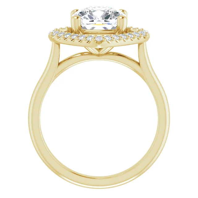 14K White Gold 1.86 CTW Cushion-Cut Lab Grown Diamond Halo Engagement Ring