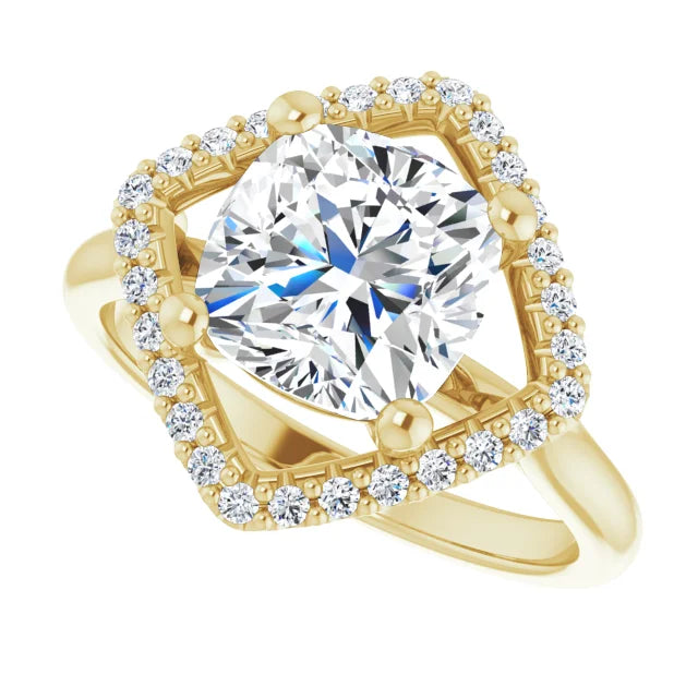 14K White Gold 1.86 CTW Cushion-Cut Lab Grown Diamond Halo Engagement Ring