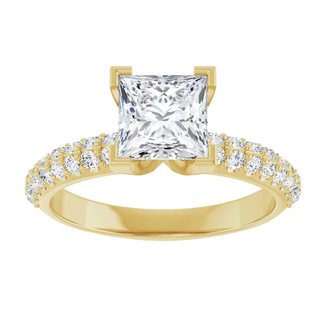 14K White Gold 1.96 CTW Princess Knife-Edge Lab Grown Diamond Engagement Ring-Pauls Jewelers