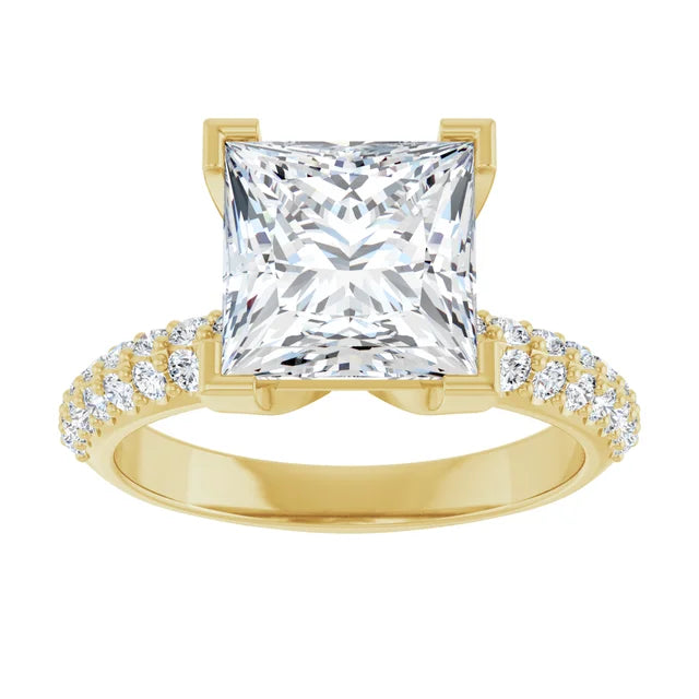 14K White Gold 1.96 CTW Princess Knife-Edge Lab Grown Diamond Engagement Ring