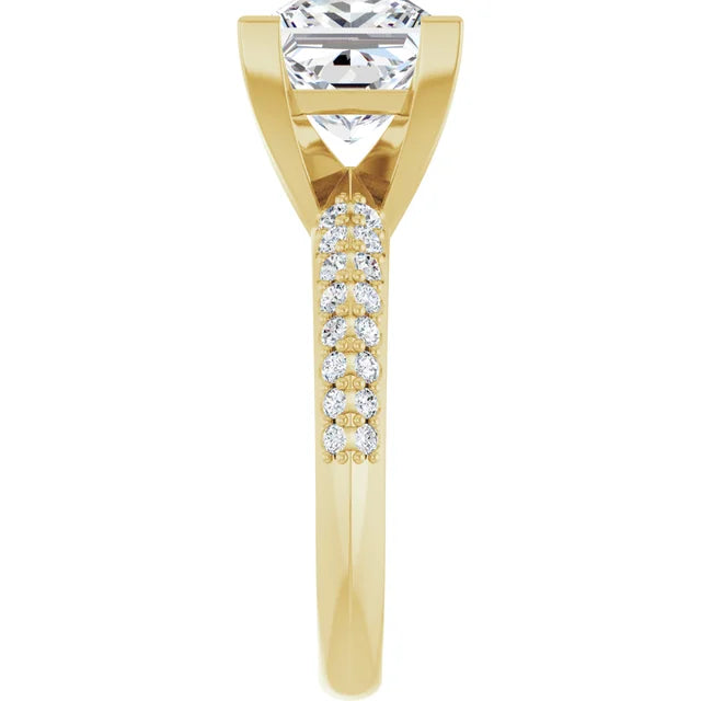 14K White Gold 1.96 CTW Princess Knife-Edge Lab Grown Diamond Engagement Ring