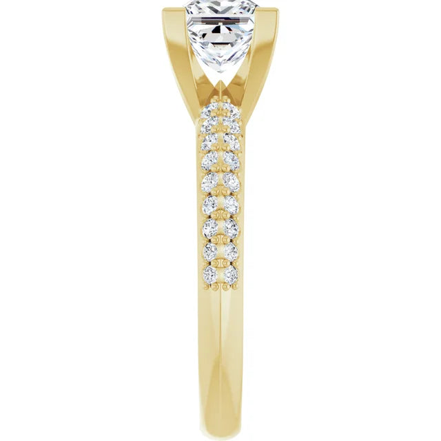 14K White Gold 1.96 CTW Princess Knife-Edge Lab Grown Diamond Engagement Ring-Pauls Jewelers