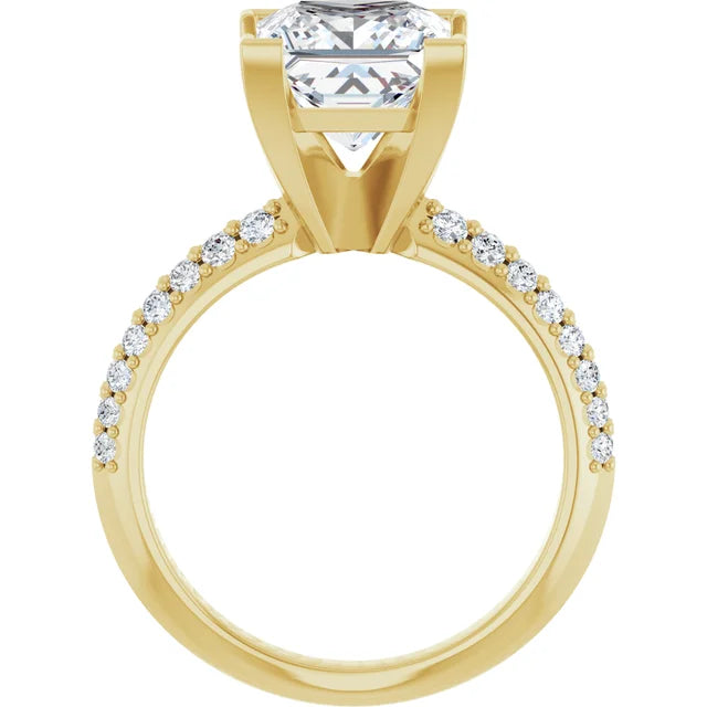 14K White Gold 1.96 CTW Princess Knife-Edge Lab Grown Diamond Engagement Ring