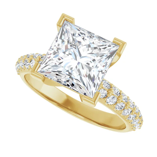 14K White Gold 1.96 CTW Princess Knife-Edge Lab Grown Diamond Engagement Ring