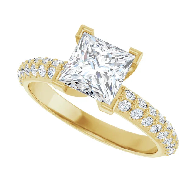 14K White Gold 1.96 CTW Princess Knife-Edge Lab Grown Diamond Engagement Ring-Pauls Jewelers