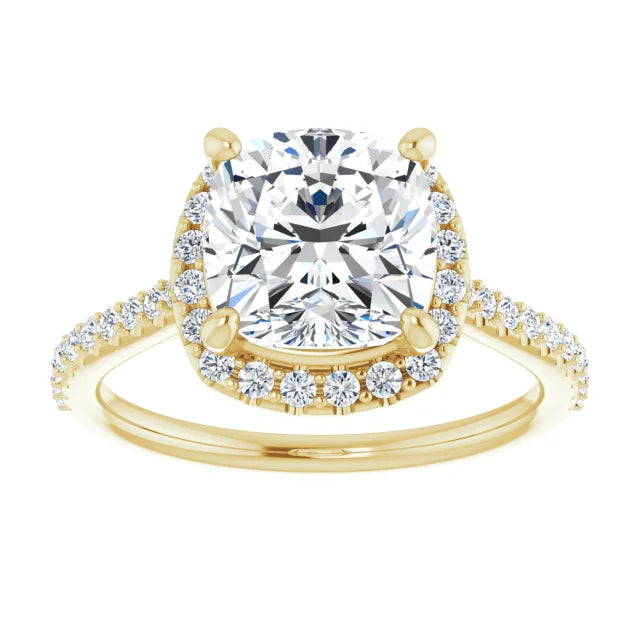 14K White Gold 2.08 CTW Cushion Halo Lab Grown Diamond Engagement Ring