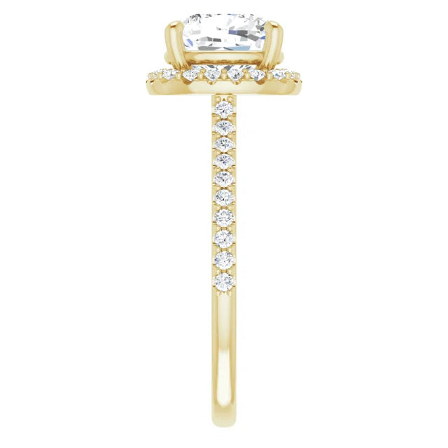 14K White Gold 2.08 CTW Cushion Halo Lab Grown Diamond Engagement Ring