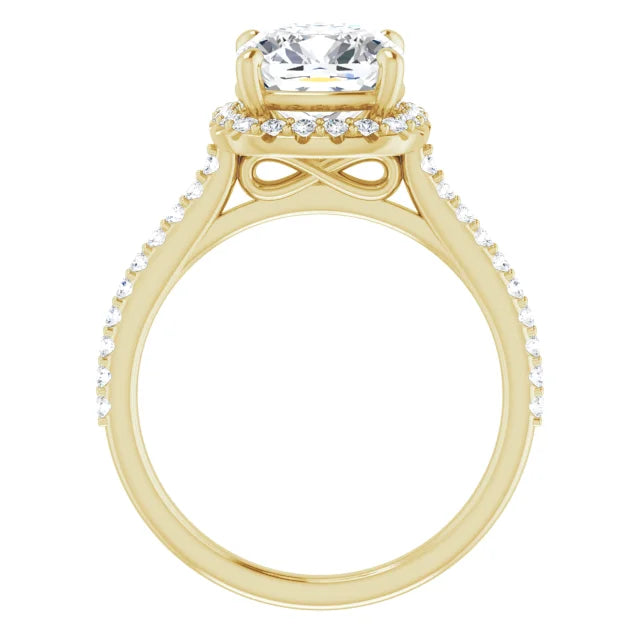 14K White Gold 2.08 CTW Cushion Halo Lab Grown Diamond Engagement Ring