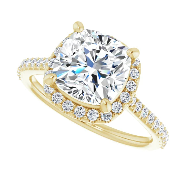 14K White Gold 2.08 CTW Cushion Halo Lab Grown Diamond Engagement Ring