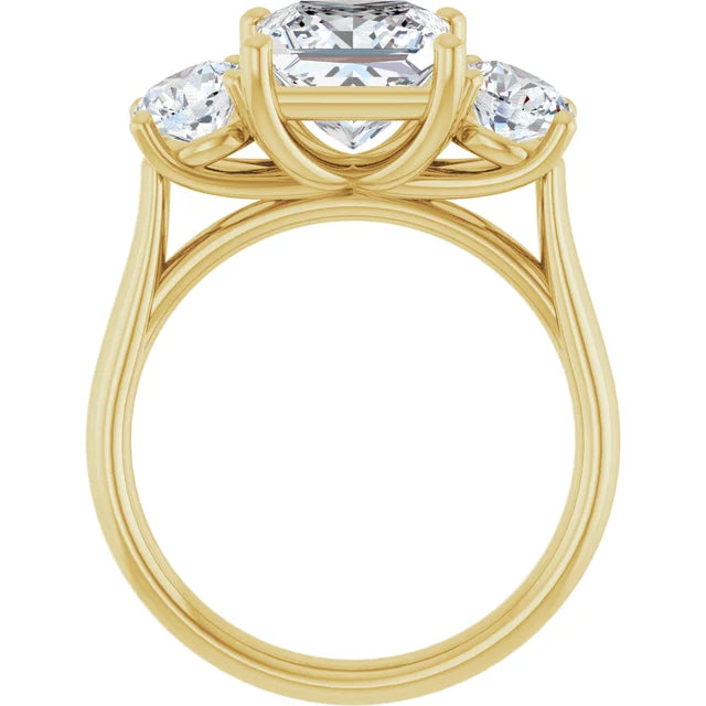 14K White Gold 2.19 CTW Princess-Cut Lab Grown Diamond Three Stone Engagement Ring