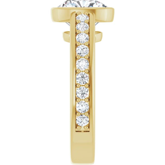 14K White Gold 2.26 CTW Cushion-Cut Lab Grown Diamond Bezel Engagement Ring