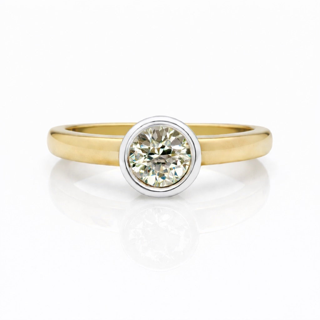 14K Two Tone Ring with 0.58ctw G/I2 Natural Diamond