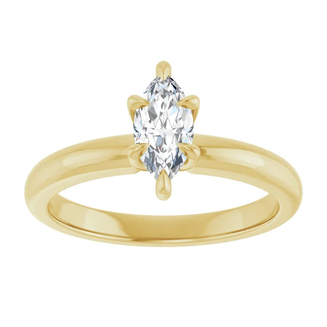 14K White Gold 0.91 CTW Marquise Solitaire Lab Grown Diamond Engagement Ring