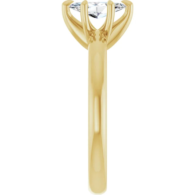 14K White Gold 0.91 CTW Marquise Solitaire Lab Grown Diamond Engagement Ring