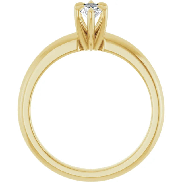 14K White Gold 0.91 CTW Marquise Solitaire Lab Grown Diamond Engagement Ring