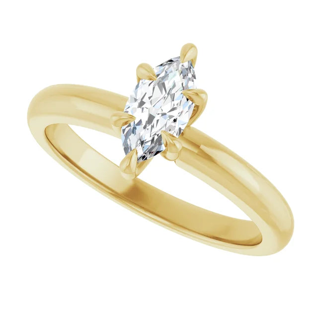 14K White Gold 0.91 CTW Marquise Solitaire Lab Grown Diamond Engagement Ring