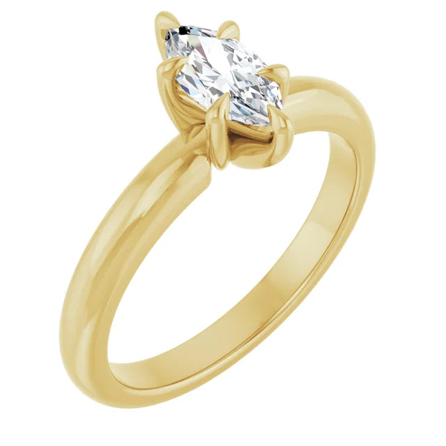 14K White Gold 0.91 CTW Marquise Solitaire Lab Grown Diamond Engagement Ring
