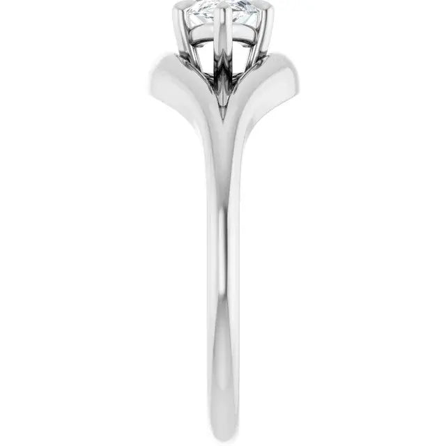 14K White Gold 0.70 CTW Marquise-Cut Solitaire Diamond Engagement Ring with a Split Shank-