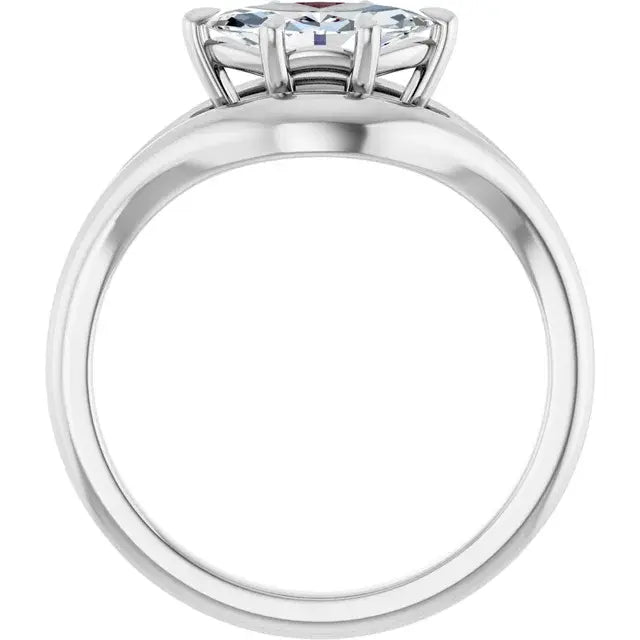 14K White Gold 0.70 CTW Marquise-Cut Solitaire Diamond Engagement Ring with a Split Shank-
