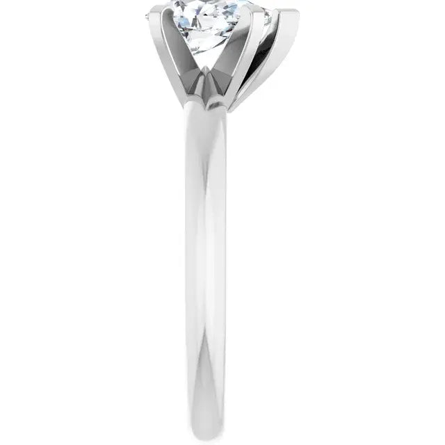 14K White Gold 0.70 CTW Pear-Cut Diamond Engagement Ring with Chevron Prong Solitaire Setting-