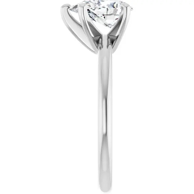 14K White Gold 0.70 CTW Pear-Cut Diamond Engagement Ring with Solitaire Setting-