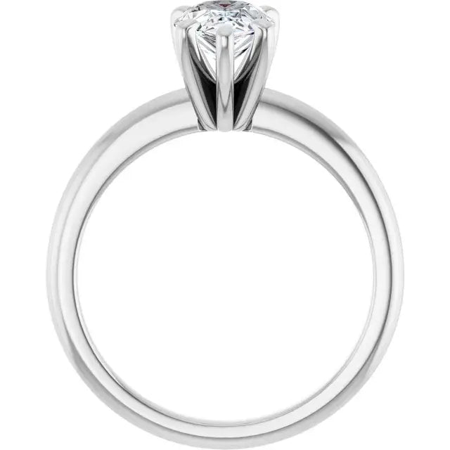 14K White Gold 0.70 CTW Pear-Cut Diamond Engagement Ring with Solitaire Setting-
