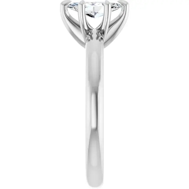 14K White Gold 0.91 CTW Marquise Solitaire Lab Grown Diamond Engagement Ring