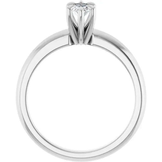 14K White Gold 0.91 CTW Marquise Solitaire Lab Grown Diamond Engagement Ring
