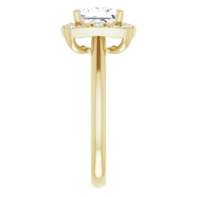 14K White Gold 1.77 CTW Princess Halo Vintage Inspired Lab Grown Diamond Engagement Ring-Pauls Jewelers