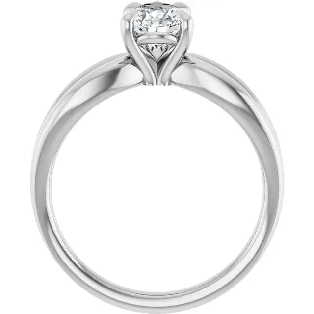 14K White Gold 1.00 CTW Pear-Cut Diamond Engagement Ring with Twisted Shank Solitaire Setting-