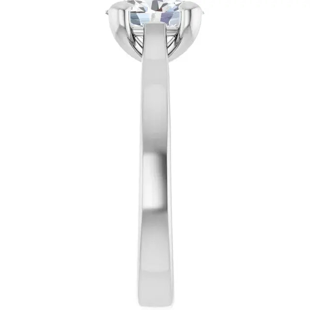 14K White Gold 1.01 CTW Oval Cut Solitaire Diamond Engagement Ring-