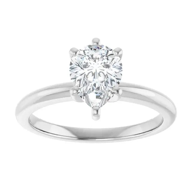 14K White Gold 1.05 CTW Pear-Cut Lab Grown Diamond Solitaire Engagement Ring