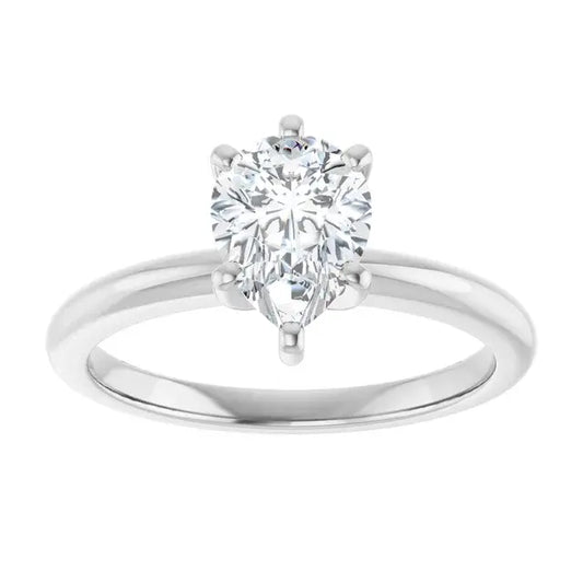 14K White Gold 1.05 CTW Pear-Cut Lab Grown Diamond Solitaire Engagement Ring