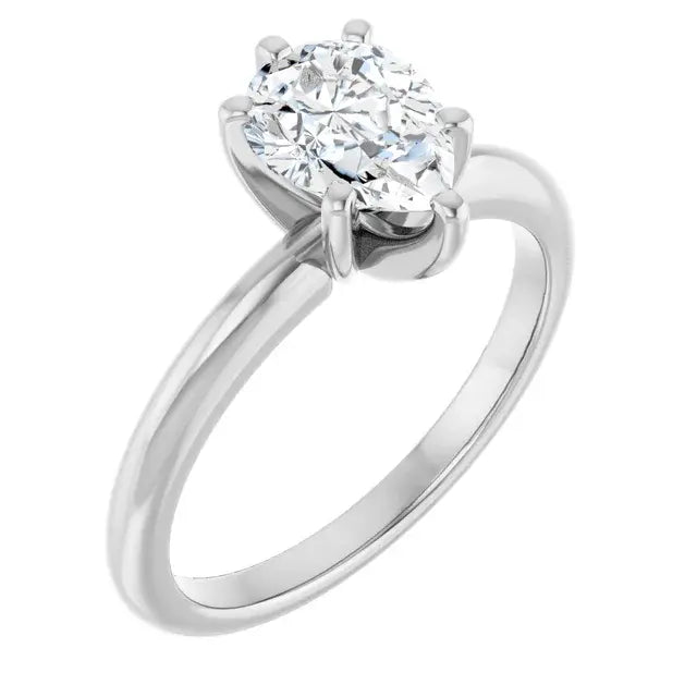 14K White Gold 1.05 CTW Pear-Cut Lab Grown Diamond Solitaire Engagement Ring