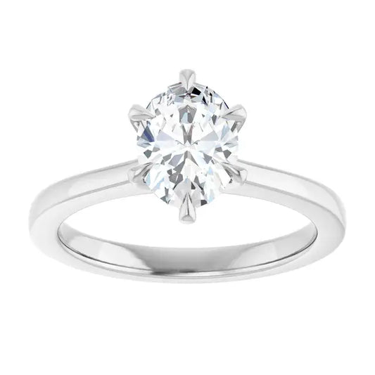 14K White Gold 1.08 CTW Oval Solitaire Lab Grown Diamond Engagement Ring