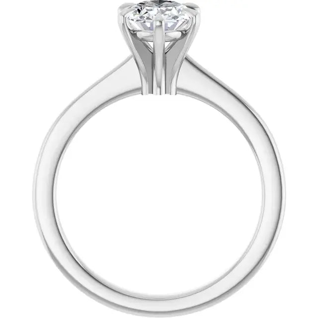 14K White Gold 1.08 CTW Oval Solitaire Lab Grown Diamond Engagement Ring