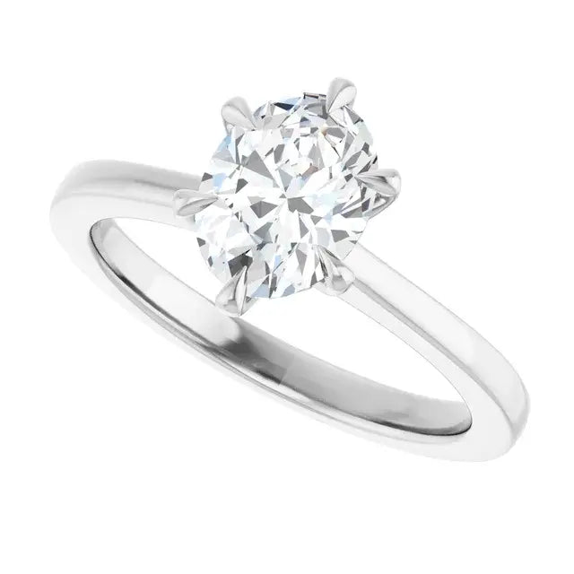 14K White Gold 1.08 CTW Oval Solitaire Lab Grown Diamond Engagement Ring