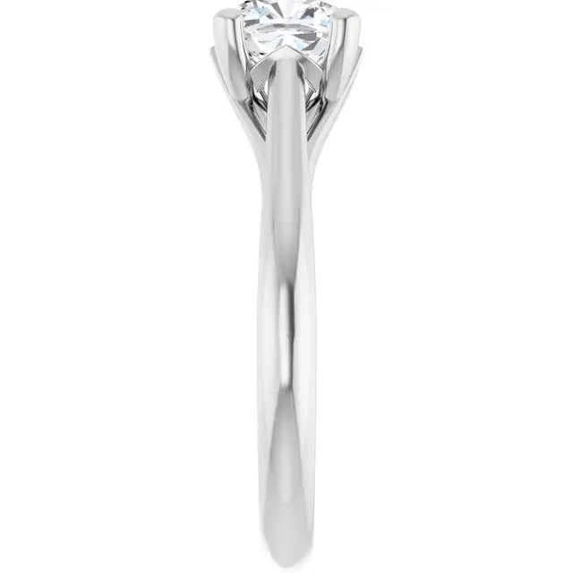 14K White Gold 1 1/4 CTW Cushion-Cut Diamond Solitaire Engagement Ring