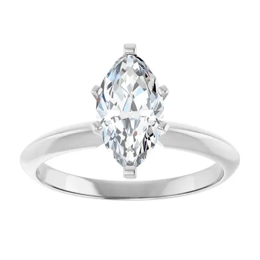14K White Gold 1.20 CTW Marquise-Cut Six-Prong Solitaire Diamond Engagement Ring-