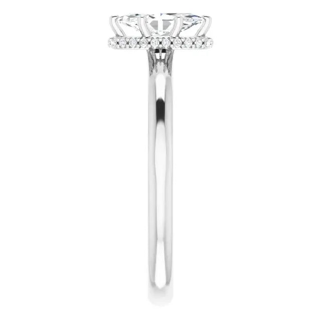 14K White Gold 1/2 CTW Marquise-Cut Diamond Engagement Ring with Classic Six-Prong Setting
